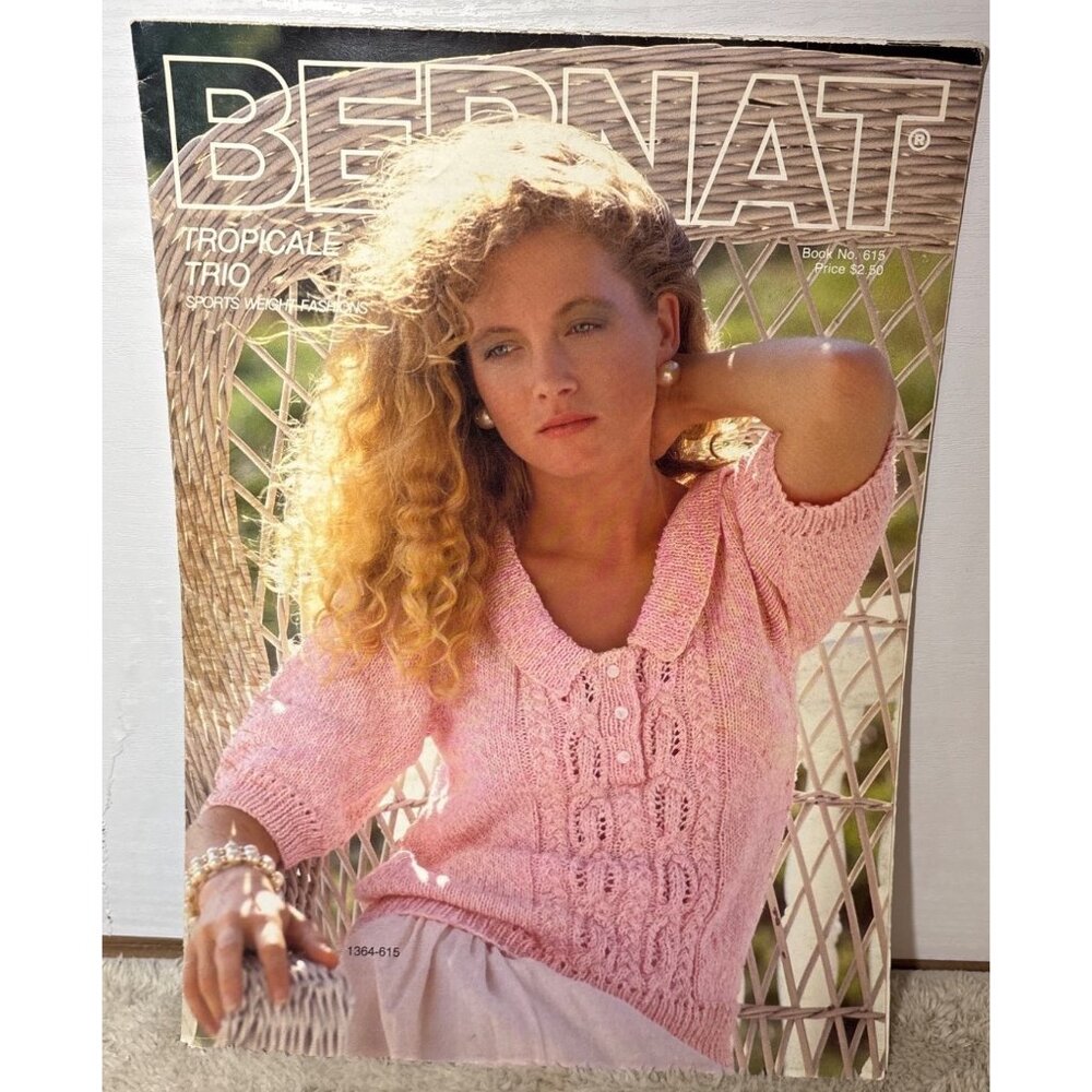 Bernat Tropicale Trio Knitting Pattern Booklet No. 1366-615 For Womens Sweaters